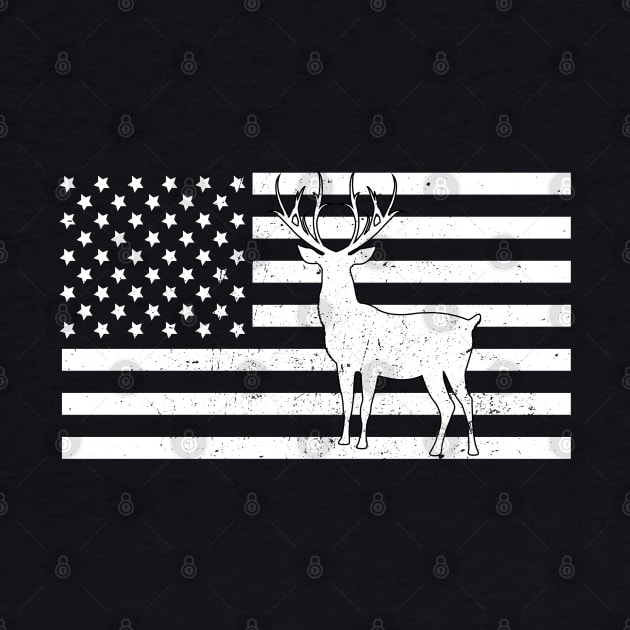 Deer Hunting And America Flag T Shirt Hunting Lover Gift by Attia17